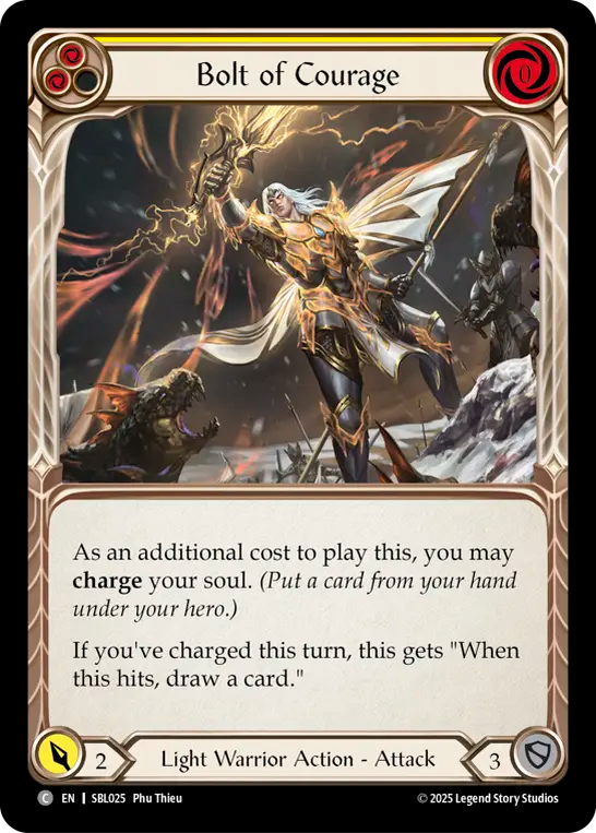 Bolt of Courage (Yellow) - Flesh and Blood TCG - MoxLand