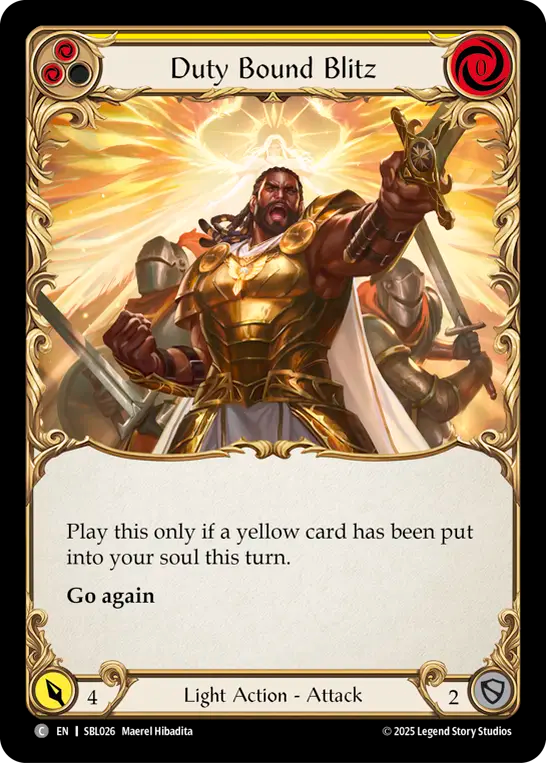 Duty Bound Blitz (Yellow) - Flesh and Blood TCG - MoxLand