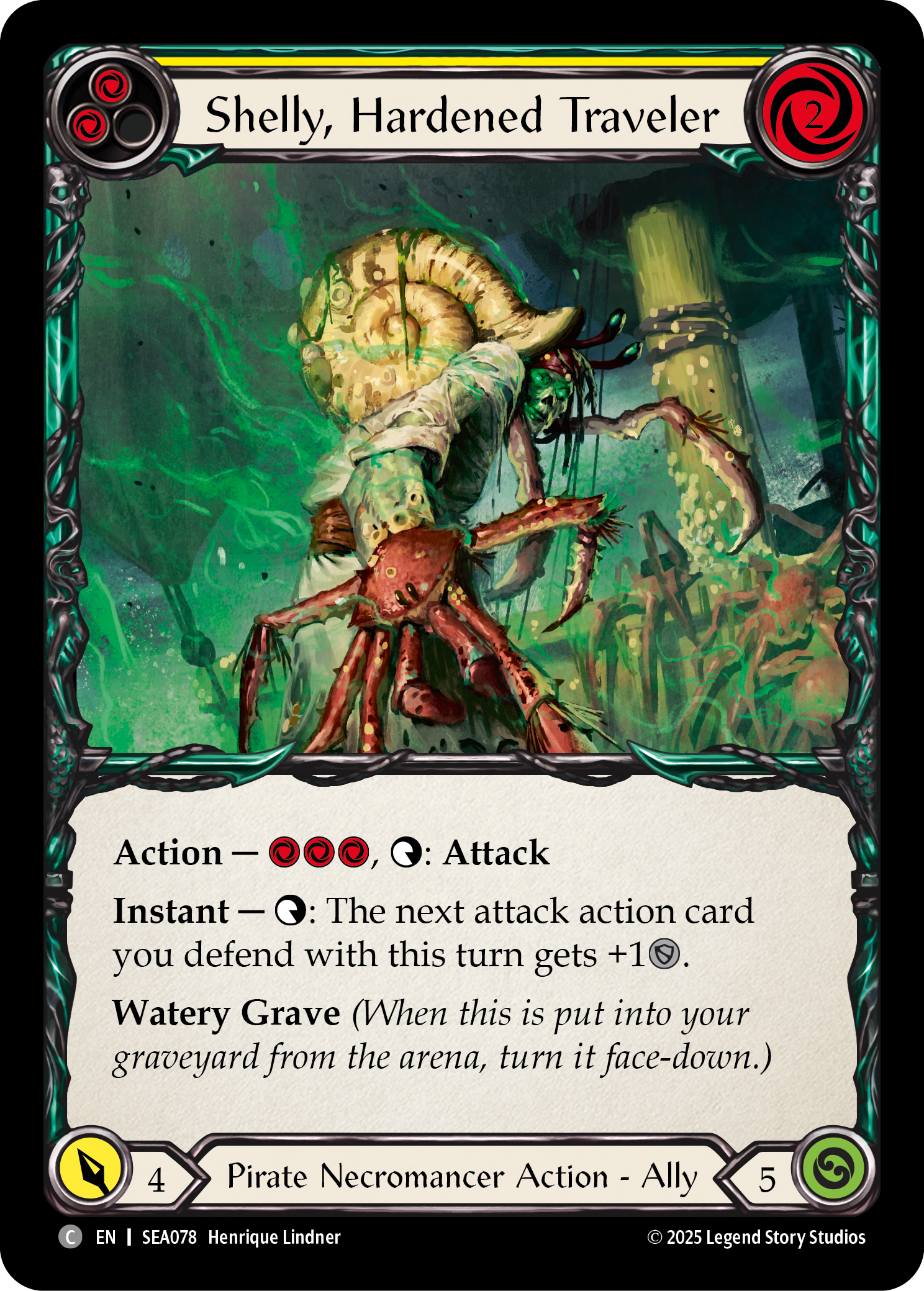 Shelly, Hardened Traveler (Yellow) - Flesh and Blood TCG - MoxLand