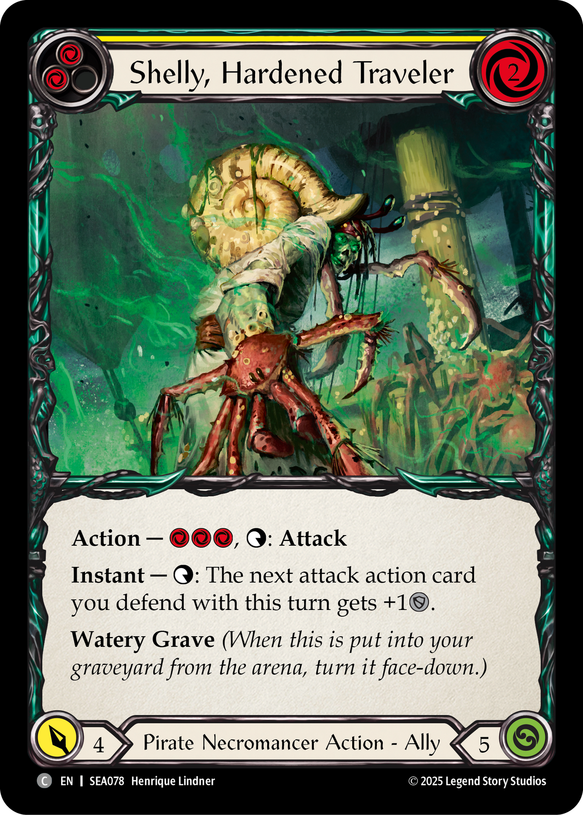 Shelly, Hardened Traveler (Yellow) - Flesh and Blood TCG - MoxLand