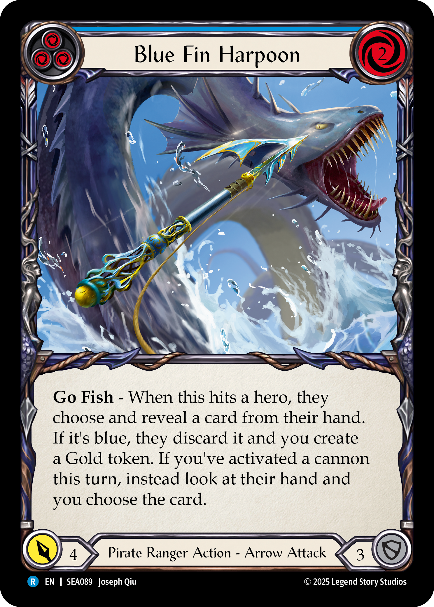 Blue Fin Harpoon (Blue) - Flesh and Blood TCG - MoxLand
