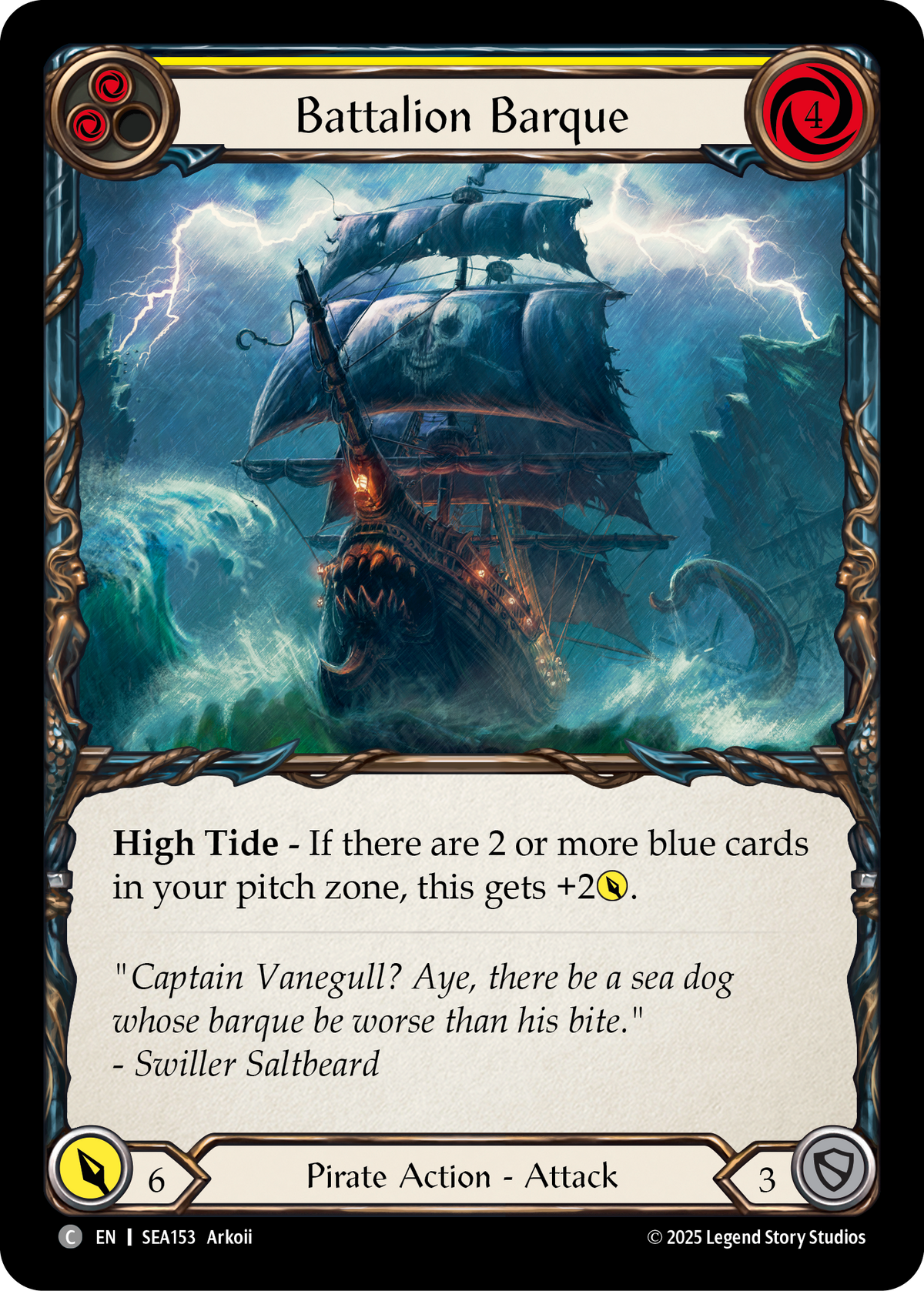 Battalion Barque (Yellow) - Flesh and Blood TCG - MoxLand