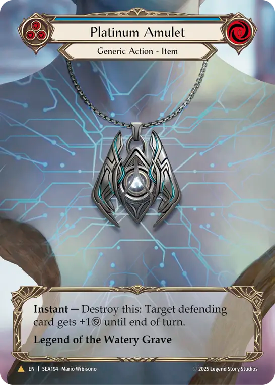Platinum Amulet (Blue) - Flesh and Blood TCG - MoxLand
