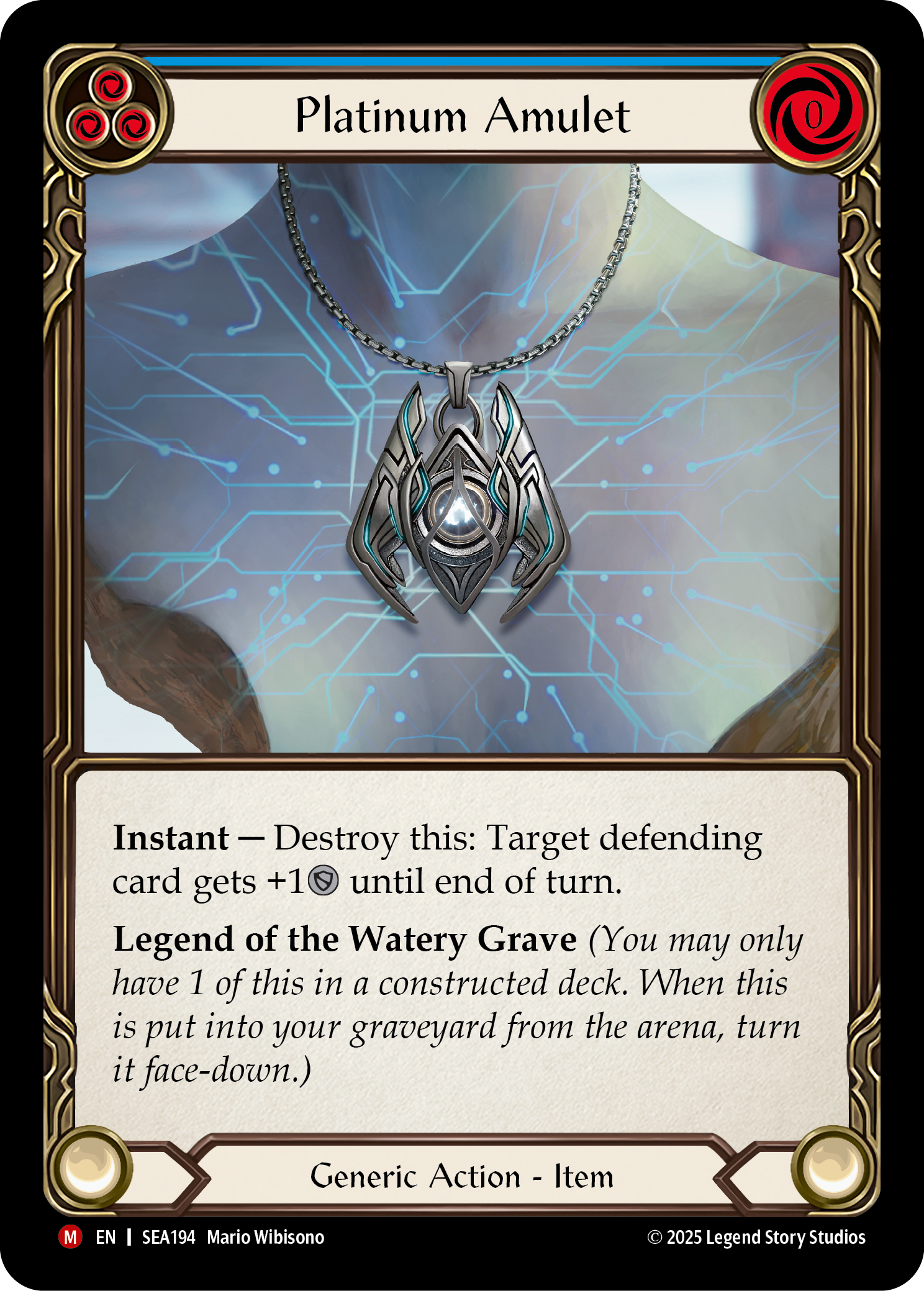 Platinum Amulet (Blue) - Flesh and Blood TCG - MoxLand