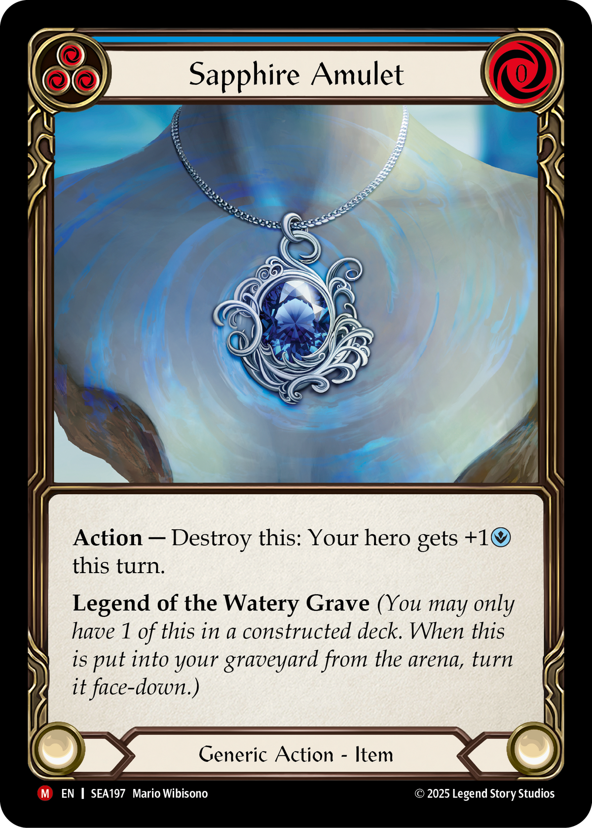 Sapphire Amulet (Blue) - Flesh and Blood TCG - MoxLand