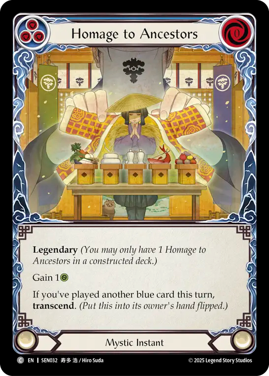 Homage to Ancestors (Blue) // Inner Chi (Blue) - Flesh and Blood TCG - MoxLand