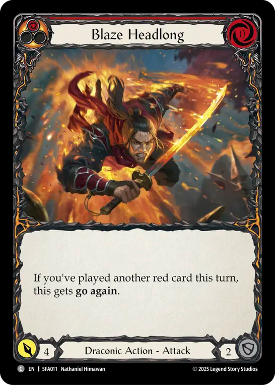 Blaze Headlong (Red) - Flesh and Blood TCG - MoxLand
