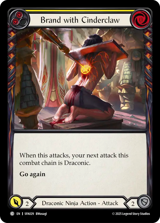 Brand with Cinderclaw (Yellow) - Flesh and Blood TCG - MoxLand