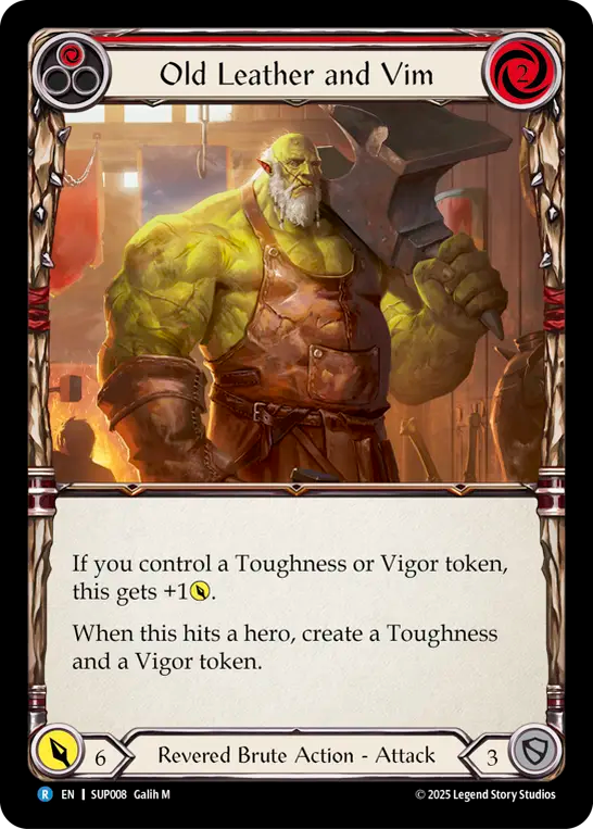 Old Leather and Vim (Red) - Flesh and Blood TCG - MoxLand