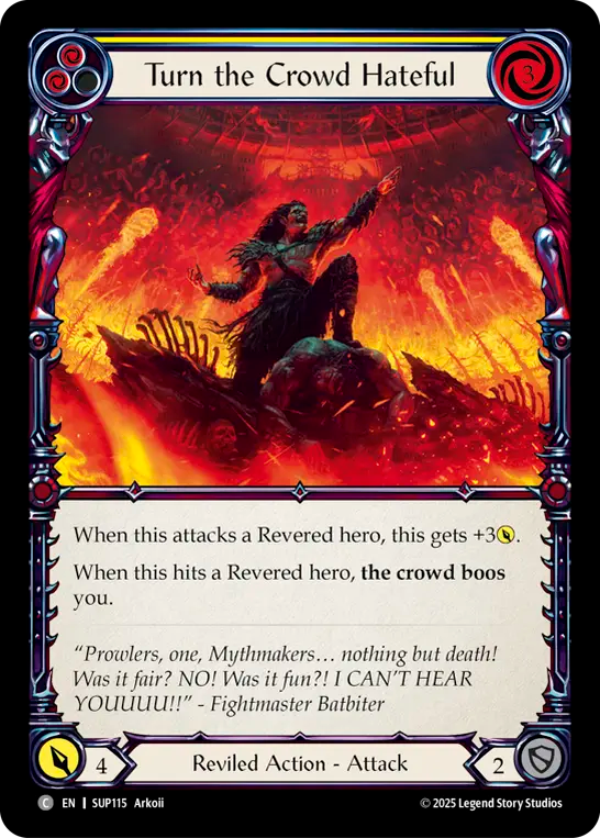 Turn the Crowd Hateful (Yellow) - Flesh and Blood TCG - MoxLand