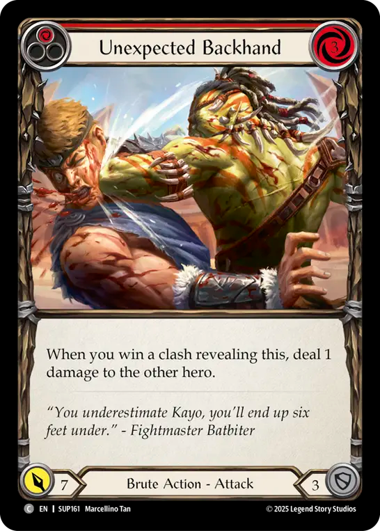 Unexpected Backhand (Red) - Flesh and Blood TCG - MoxLand