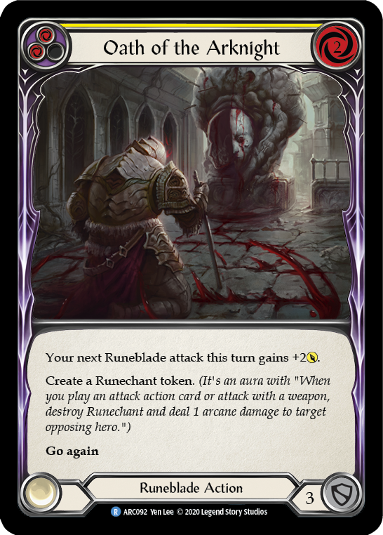 Oath of the Arknight (Yellow) - Flesh and Blood TCG - MoxLand
