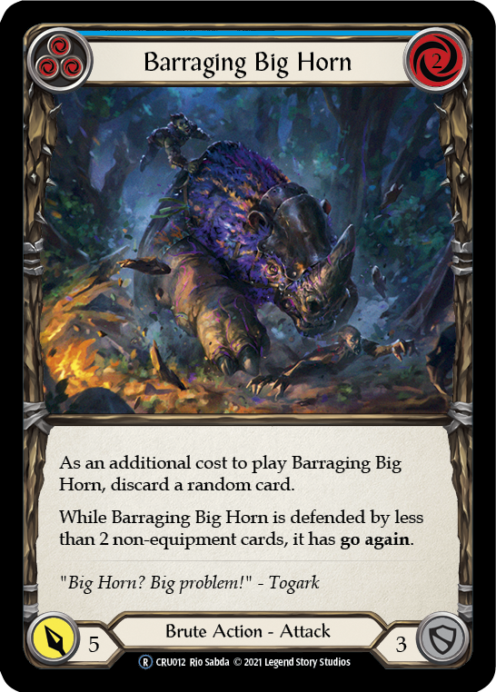 Barraging Big Horn (Blue) - Flesh and Blood TCG - MoxLand