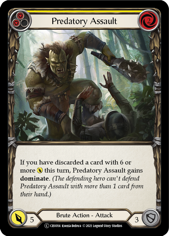 Predatory Assault (Yellow) - Flesh and Blood TCG - MoxLand