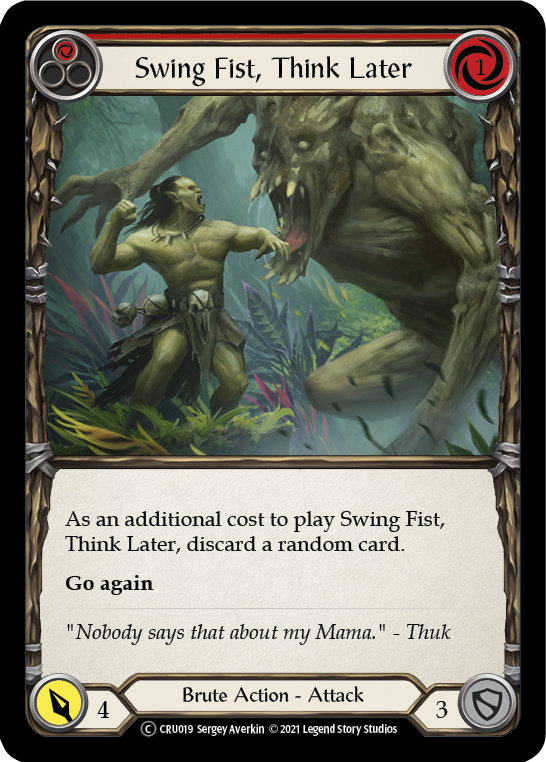 Swing Fist, Think Later (Red) - Flesh and Blood TCG - MoxLand