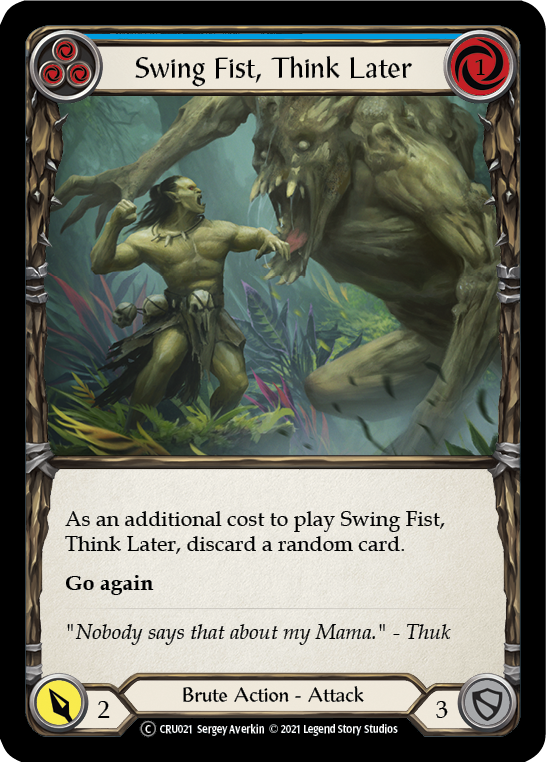 Swing Fist, Think Later (Blue) - Flesh and Blood TCG - MoxLand