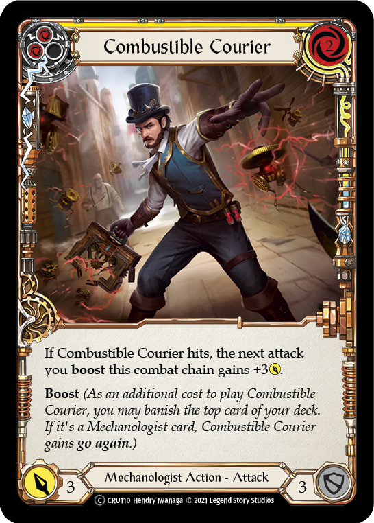 Combustible Courier (Yellow) - Flesh and Blood TCG - MoxLand