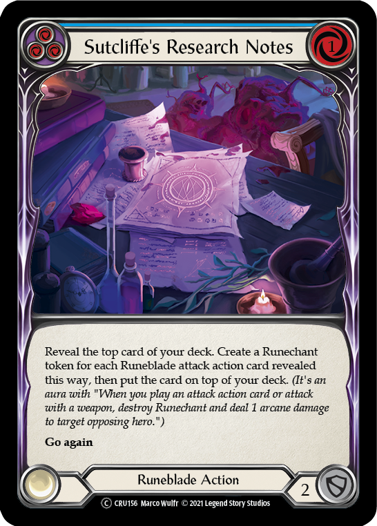 Sutcliffe's Research Notes (Blue) - Flesh and Blood TCG - MoxLand