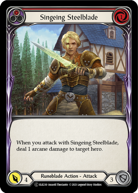 Singeing Steelblade (Red) - Flesh and Blood TCG - MoxLand