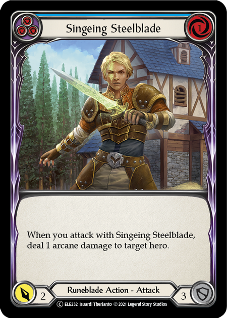 Singeing Steelblade (Blue) - Flesh and Blood TCG - MoxLand