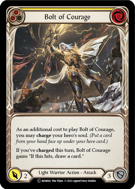 Bolt of Courage (Yellow) - Flesh and Blood TCG - MoxLand