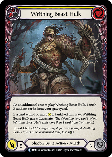 Writhing Beast Hulk (Yellow) - Flesh and Blood TCG - MoxLand