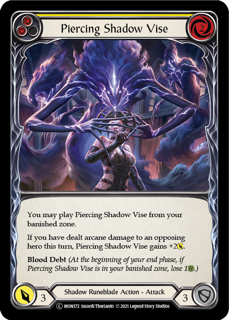 Piercing Shadow Vise (Yellow) - Flesh and Blood TCG - MoxLand