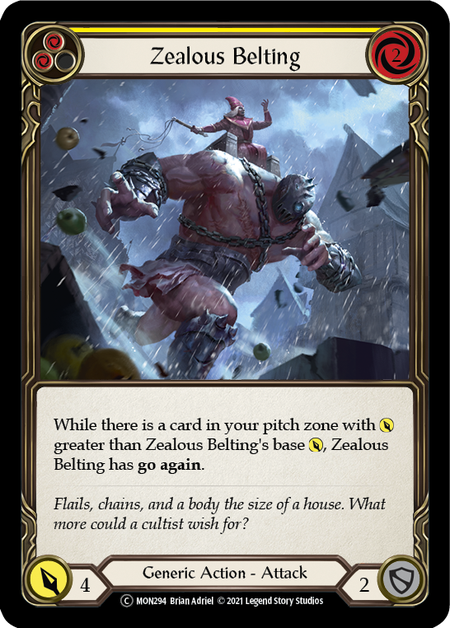Zealous Belting (Yellow) - Flesh and Blood TCG - MoxLand