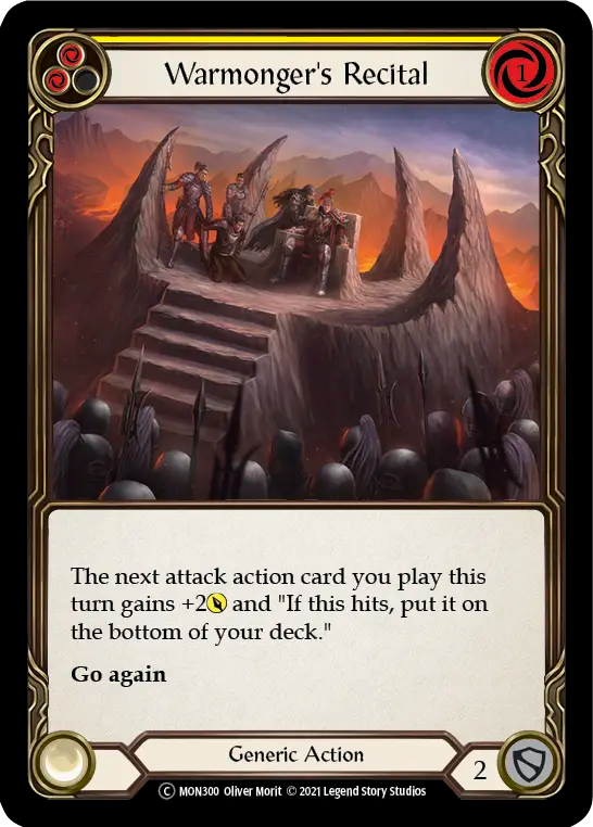 Warmonger's Recital (Yellow) - Flesh and Blood TCG - MoxLand