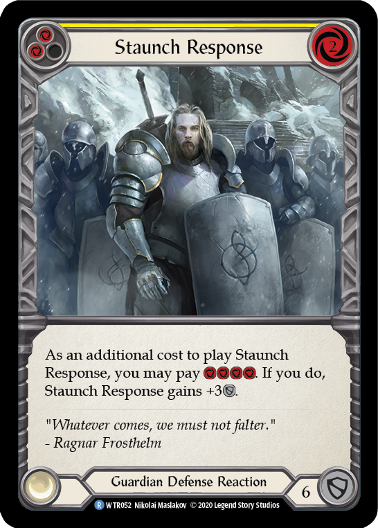 Staunch Response (Yellow) - Flesh and Blood TCG - MoxLand