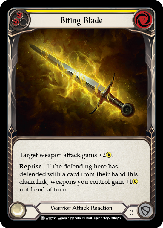 Biting Blade (Yellow) - Flesh and Blood TCG - MoxLand