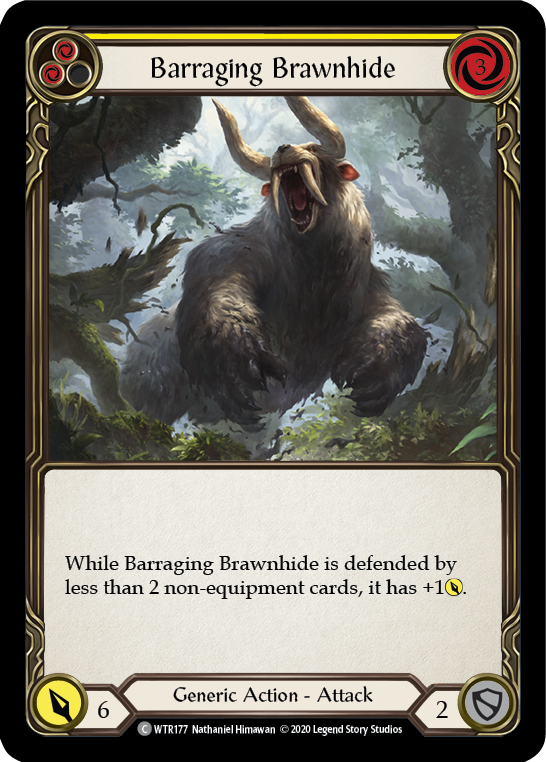 Barraging Brawnhide (Yellow) - Flesh and Blood TCG - MoxLand