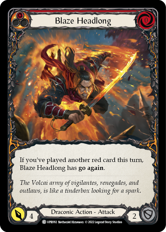 Blaze Headlong (Red) - Flesh and Blood TCG - MoxLand