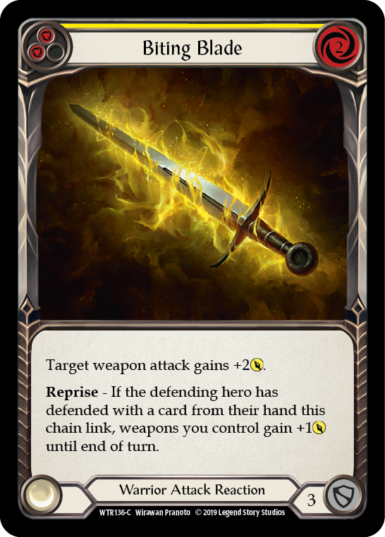 Biting Blade (Yellow) - Flesh and Blood TCG - MoxLand