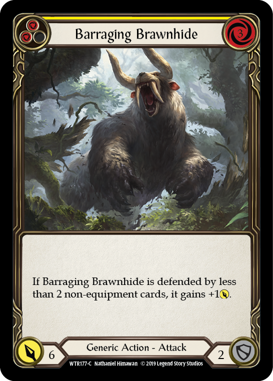 Barraging Brawnhide (Yellow) - Flesh and Blood TCG - MoxLand