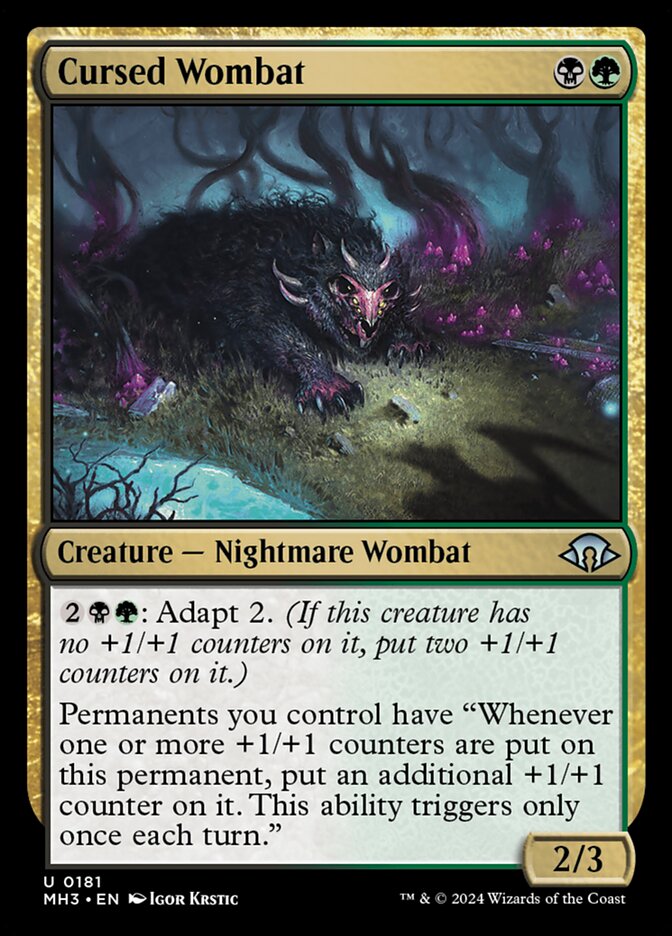 Vombate Amaldiçoado / Cursed Wombat - Magic: The Gathering - MoxLand