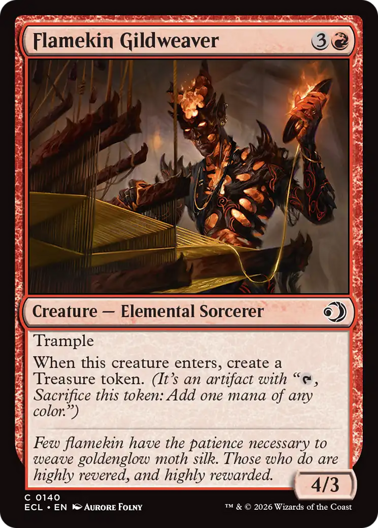 Flamíneo Tramad'ouro / Flamekin Gildweaver - Magic: The Gathering - MoxLand