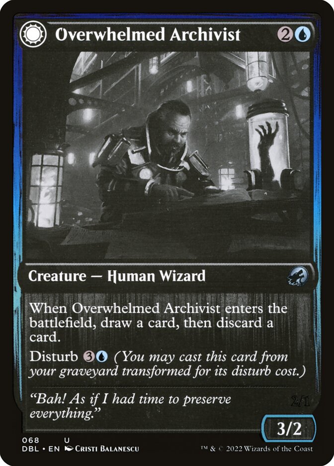 Arquivista Sobrecarregado / Overwhelmed Archivist - Magic: The Gathering - MoxLand