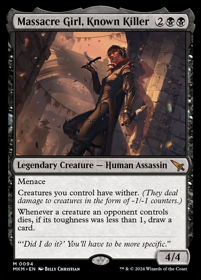 Garota-massacre, Assassina Renomada / Massacre Girl, Known Killer - Magic: The Gathering - MoxLand