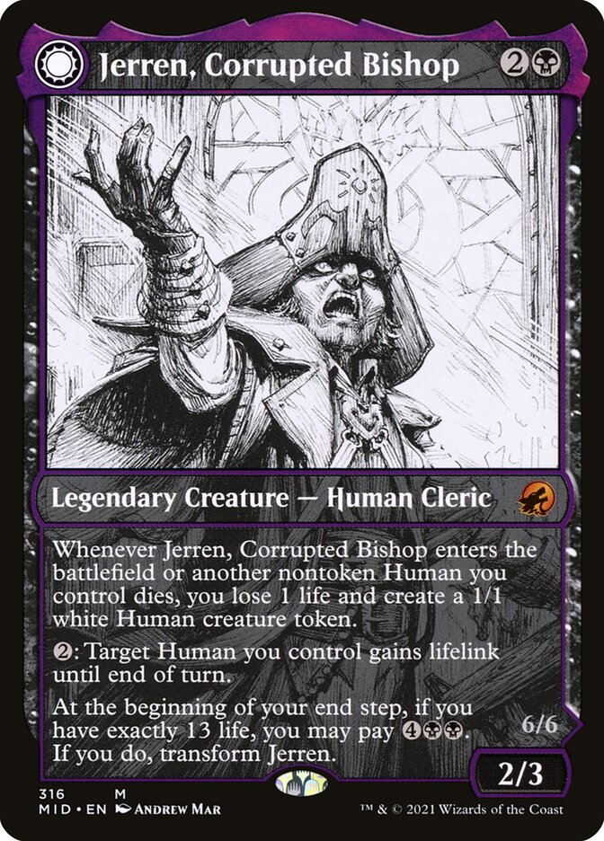 Jerren, Bispo Corrompido / Jerren, Corrupted Bishop - Magic: The Gathering - MoxLand
