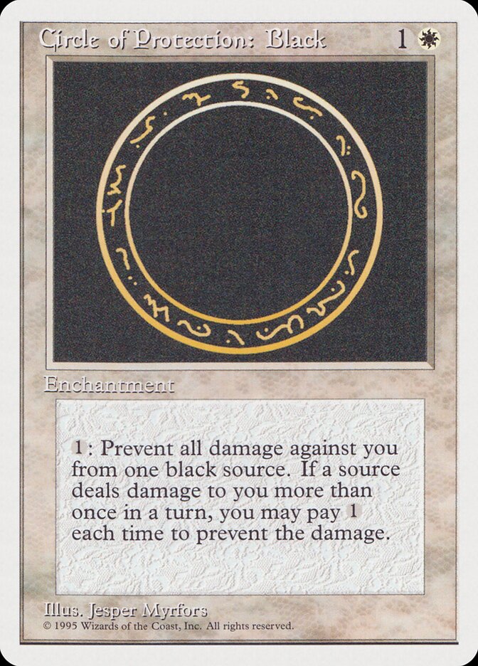 Círculo de Proteção: Preto / Circle of Protection: Black - Magic: The Gathering - MoxLand