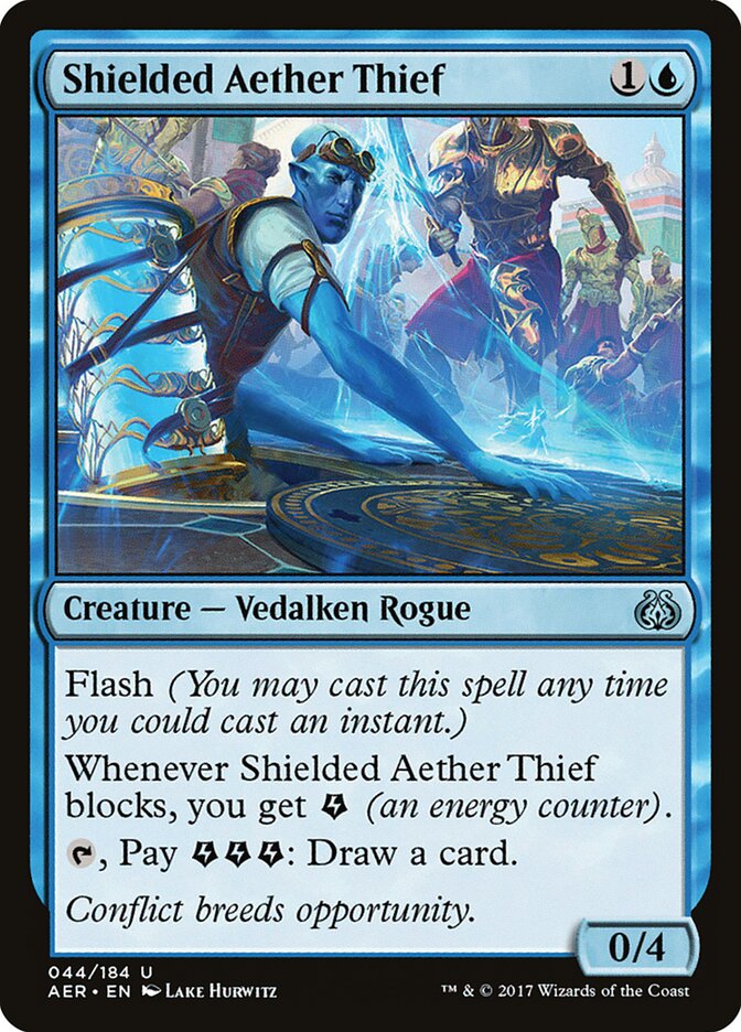 Ladrão de Éter Escudado / Shielded Aether Thief - Magic: The Gathering - MoxLand