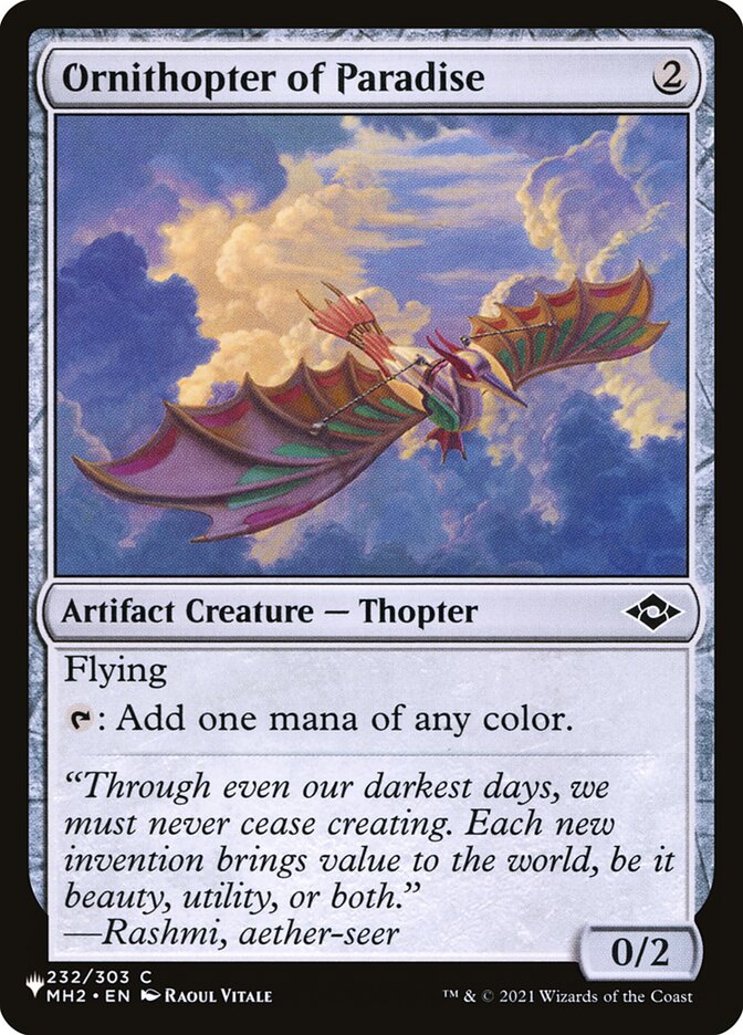 Ornitóptero do Paraíso / Ornithopter of Paradise - Magic: The Gathering - MoxLand