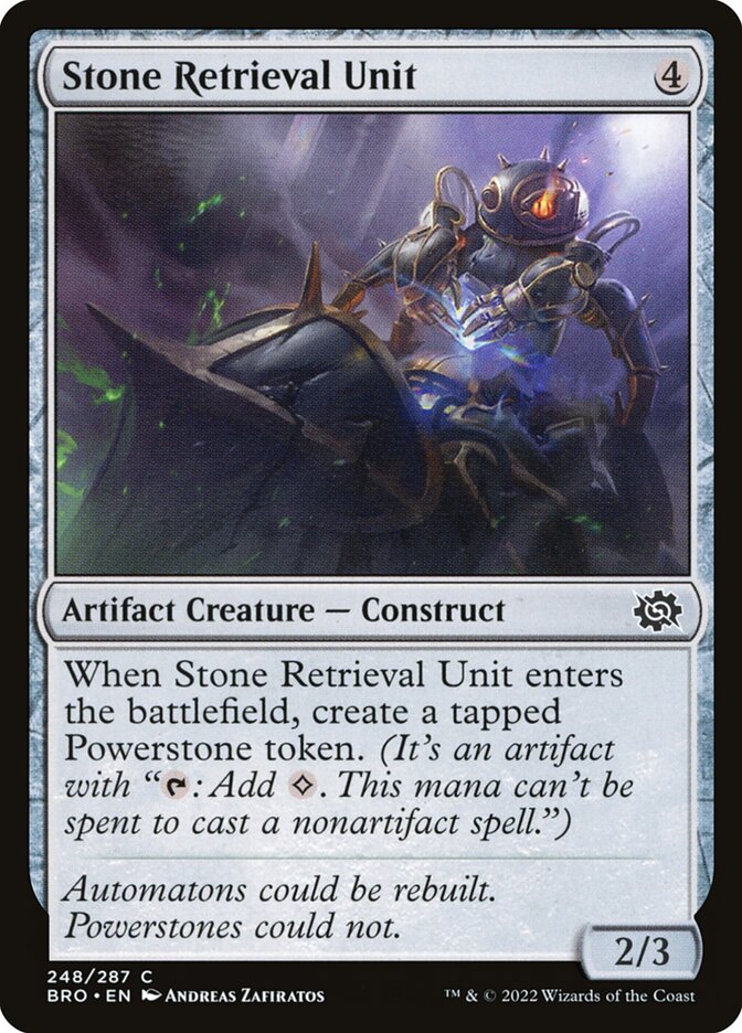 Unidade de Coleta de Pedras / Stone Retrieval Unit - Magic: The Gathering - MoxLand