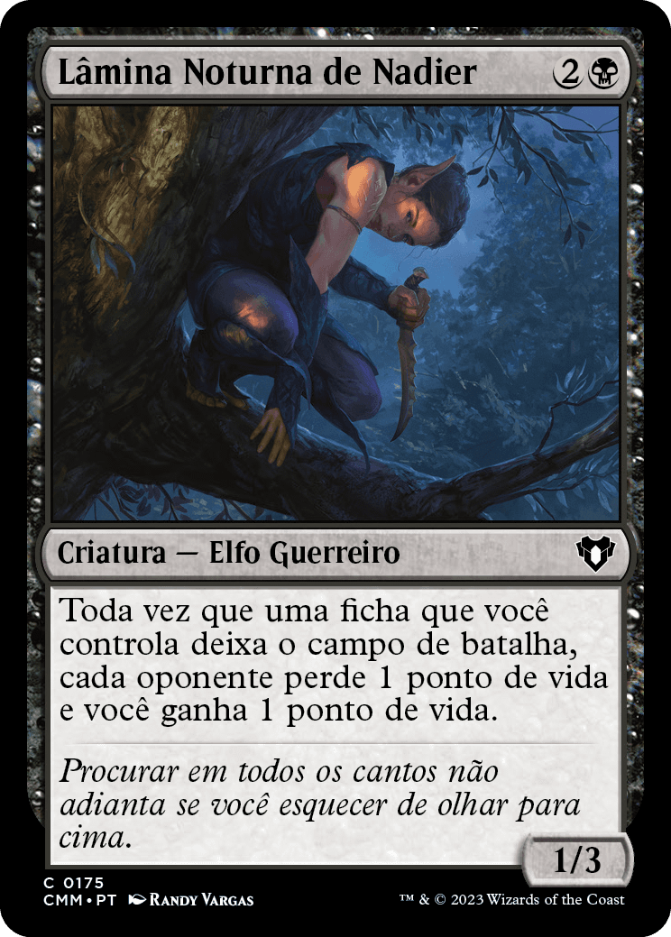 Lâmina Noturna de Nadier / Nadier's Nightblade - Magic: The Gathering - MoxLand