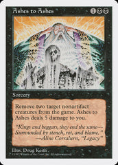 Cinzas às Cinzas / Ashes to Ashes - Magic: The Gathering - MoxLand