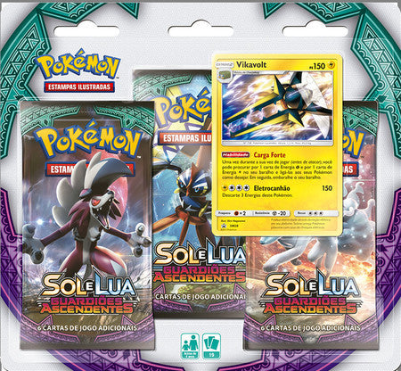 Blister Triplo - Sol e Lua 2 Guardiões Ascendentes Vikavolt - Pokémon TCG - MoxLand