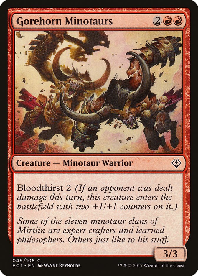 Minotauros dos Chifres Escorneadores / Gorehorn Minotaurs - Magic: The Gathering - MoxLand