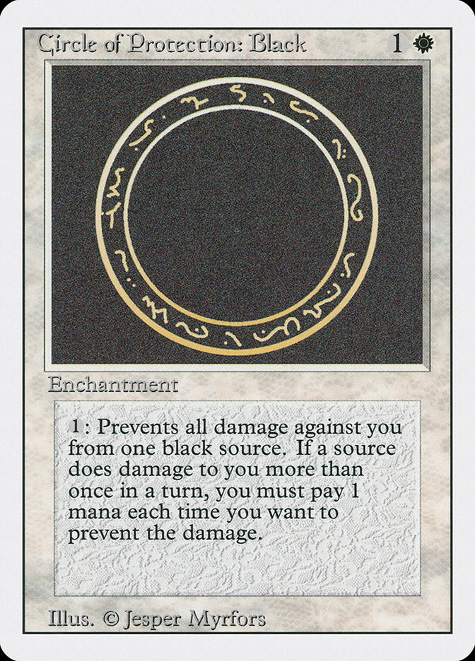 Círculo de Proteção: Preto / Circle of Protection: Black - Magic: The Gathering - MoxLand