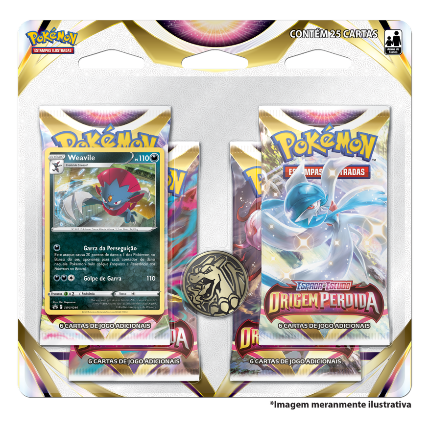 Blister Quádruplo - Espada e Escudo 11 Origem Perdida Weavile - Pokémon TCG - MoxLand